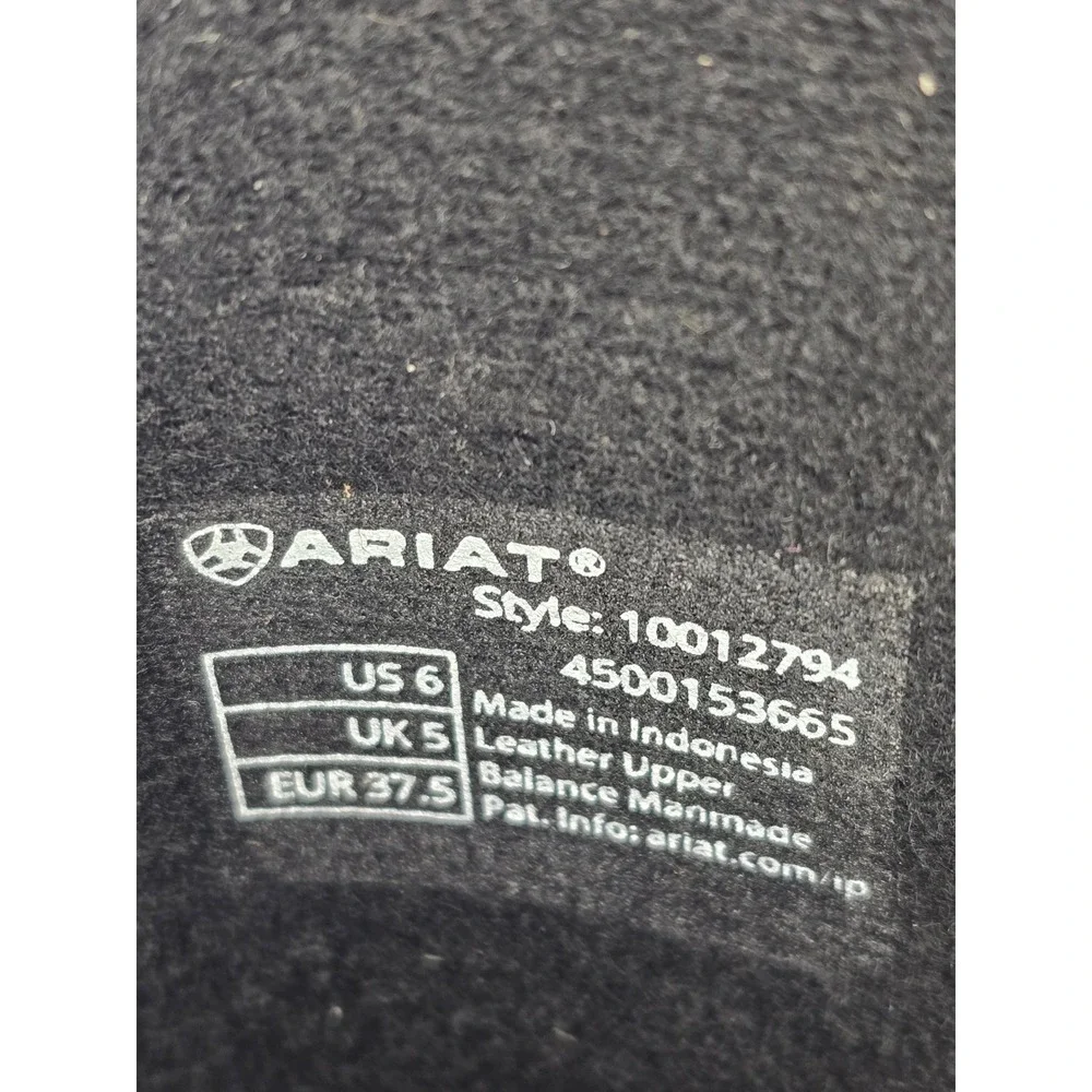 Ariat Tombstone Western Boots Kids 6 Earth Black Leather Wide Square Toe - New